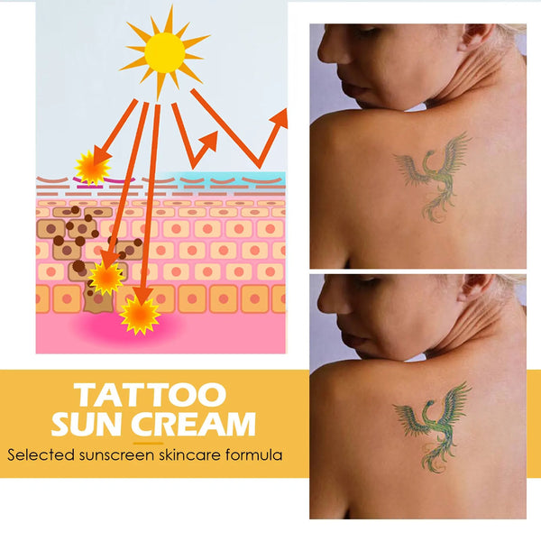 EELHOE Body Sun Cream Tattoo Protection Cream Nature Color Outdoor Isolation Protection UV Moisturizing Stop Tattoos From Fading