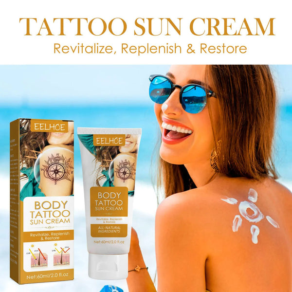 EELHOE Body Sun Cream Tattoo Protection Cream Nature Color Outdoor Isolation Protection UV Moisturizing Stop Tattoos From Fading