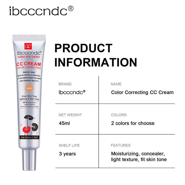 Moisturizing Correcting CC Cream Waterproof Anti-sweat Makeup Before Concealer Lasting Women Makeup Protect Skin Erborian Make