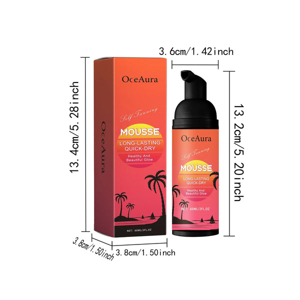 Oceaura 60ml Self Tanning Mousse Intensive Brown Boosting Repair Sunburn Sunbath Protection Sun Tanner Fake Tan Accelerate Spray