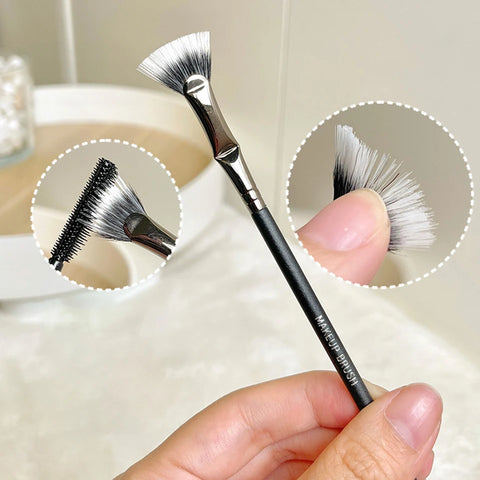 Mascara Fan Brush Foldable Eyelash Brush Soft Bristles Eye Lashes Makeup Tool Folding Angle Eye Shadow Brush for Women