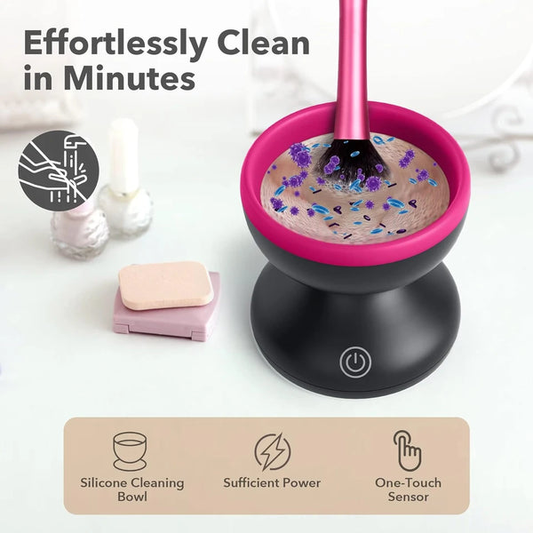 Professional makeup brush cleaner machine - Efficient, portable, and convenient USB tool for all brush sizes. Quick and time-sav