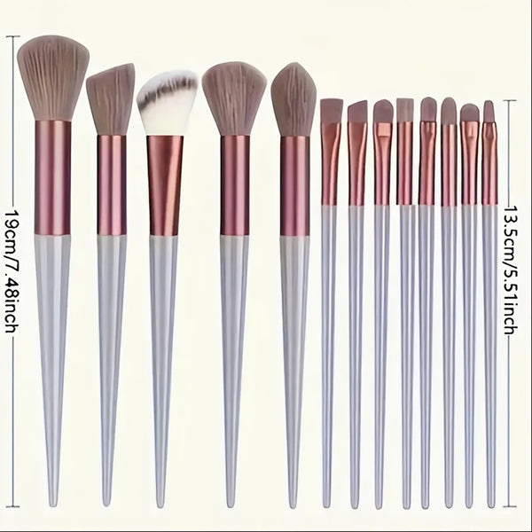 13pcs makeup brushes set (with free storage bag), blush brushes, shadow brushes, eyeshadow brushes and other 13 brushes with dif