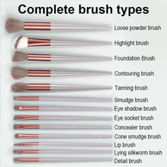 13 PCS Makeup Brushes Set Eye Shadow Foundation Women Cosmetic Brush Eyeshadow Blush Beauty Soft Make Up Tools Bag