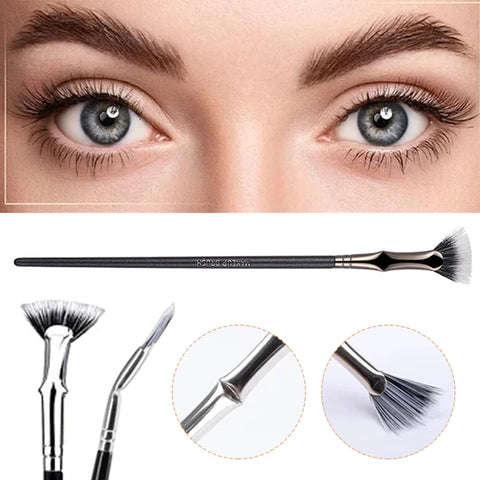 Angled Fan Shaped Eyelash Brush Multifunctional Eyelash Eyebrow Makeup Brush No Smearing Clumping for Upper Lower Eye Lash