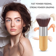 Bamboo Handle Beauty Powder Face Brush Portable Professional Concealers Brushes Soft Large Face Contouring Brush Gifts for Women