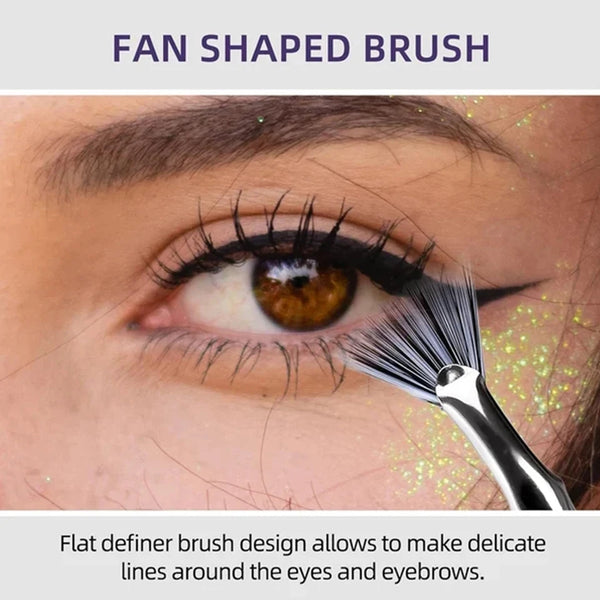 Angled Fan Shaped Eyelash Brush Multifunctional Eyelash Eyebrow Makeup Brush No Smearing Clumping for Upper Lower Eye Lash