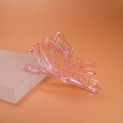 Four -piece butterfly hair jelly -colored grip high ponytail grip grip semi -transparent shark clip butterfly butterfly