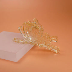 Four -piece butterfly hair jelly -colored grip high ponytail grip grip semi -transparent shark clip butterfly butterfly