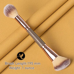 Dual-ended Foundation Makeup Brush for Flawless Liquid and Powder Application - Premium Double-sided Makeup Brushes for Smooth C