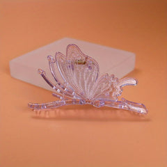 Four -piece butterfly hair jelly -colored grip high ponytail grip grip semi -transparent shark clip butterfly butterfly