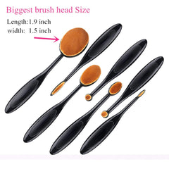 Elevate Your Beauty Game with Luxurious 7pcs Black Oval Essential Makeup Brush Set - Perfect for Flawless and Precise Applicatio