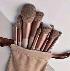 13pcs makeup brushes set (with free storage bag), blush brushes, shadow brushes, eyeshadow brushes and other 13 brushes with dif