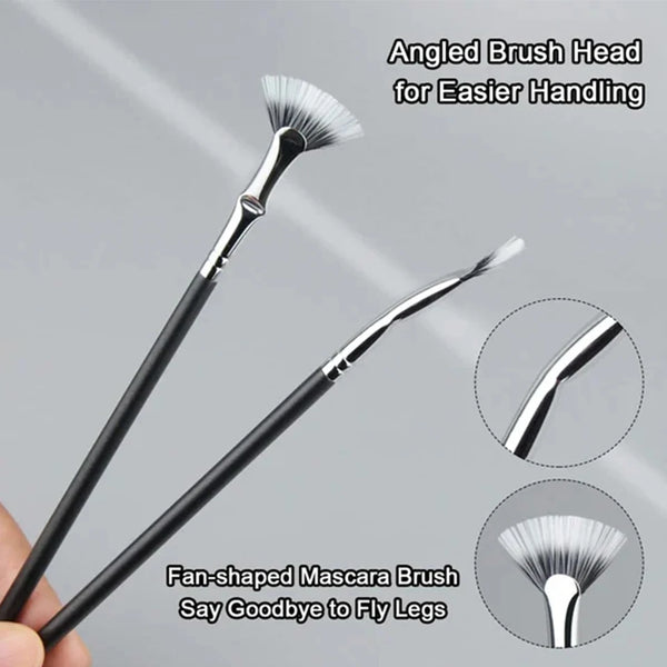 Angled Fan Shaped Eyelash Brush Multifunctional Eyelash Eyebrow Makeup Brush No Smearing Clumping for Upper Lower Eye Lash