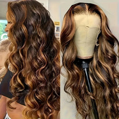 Body wave 4/27 Honey Blonde 30 inch lace front wig human hair hd lace frontal wig 13x6 wig humain hair for Women sale clearance