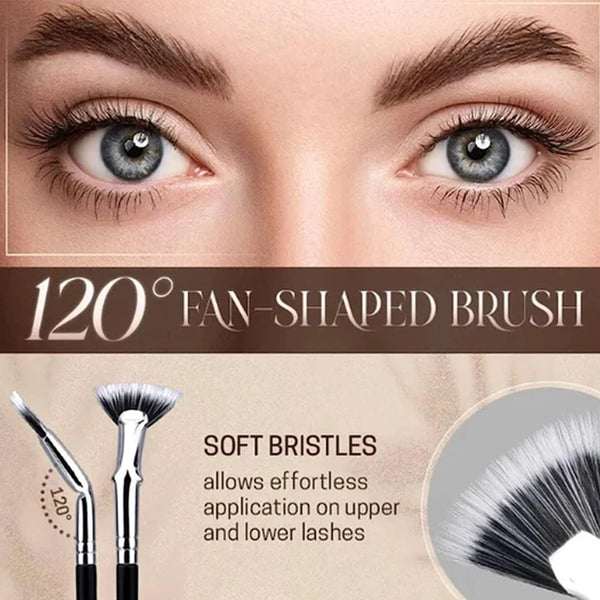 Angled Fan Shaped Eyelash Brush Multifunctional Eyelash Eyebrow Makeup Brush No Smearing Clumping for Upper Lower Eye Lash