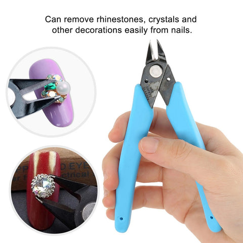 Decoration Remover Rhinestone Remover Blue Nail Art Decorations Picker Rhinestone Remover Nail Cutter Scissors Manicure Tool